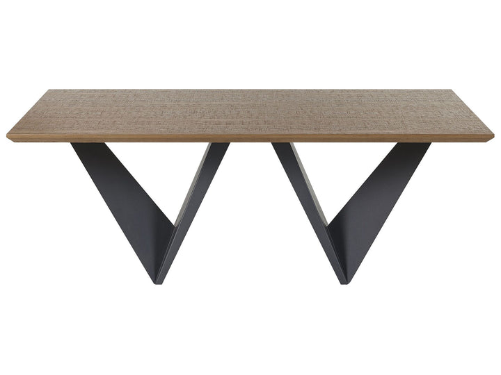 Dining Table 200 x 100 cm Dark Wood with Black Sintra