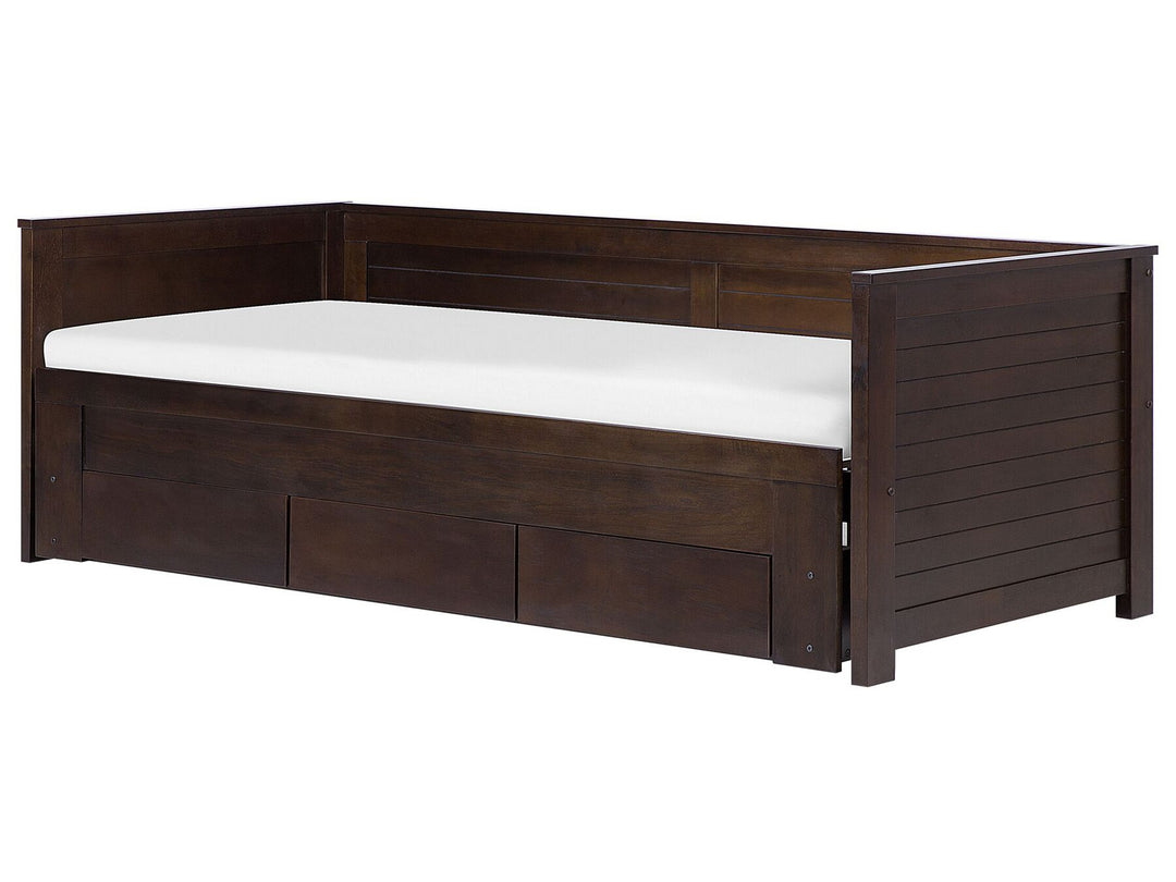 Wooden EU Single to Super King Size Daybed with Storage Brown Cahors