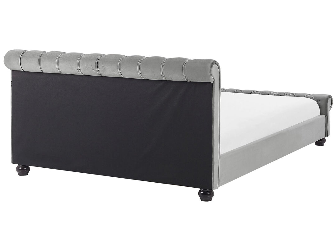 Velvet EU Super King Size Bed Grey Avallon