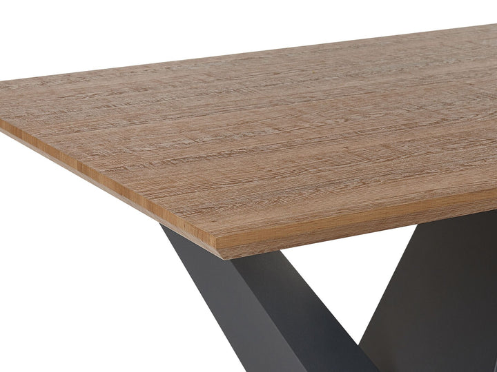 Dining Table 200 x 100 cm Dark Wood with Black Sintra