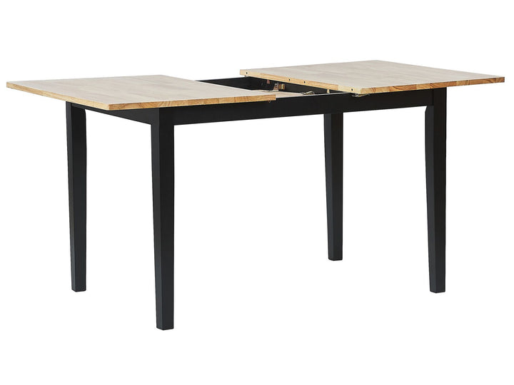 Extending Wooden Dining Table 120/150 x 80 cm Light Wood and Black Houston