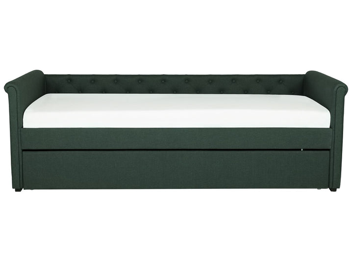 Fabric EU Single Trundle Bed Green Libourne