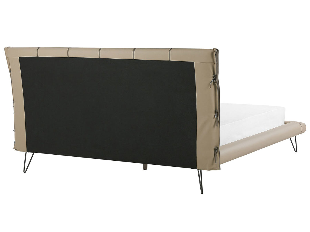 Betin Faux Leather EU Super King Size Bed Beige