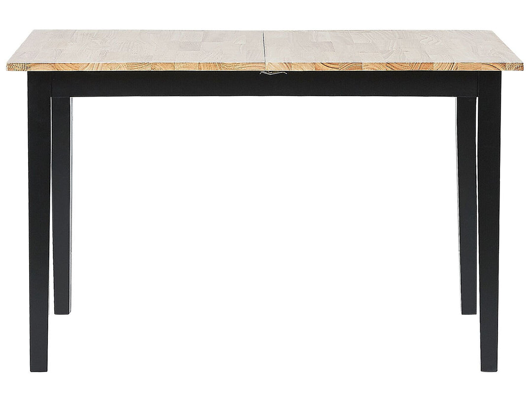 Extending Wooden Dining Table 120/150 x 80 cm Light Wood and Black Houston