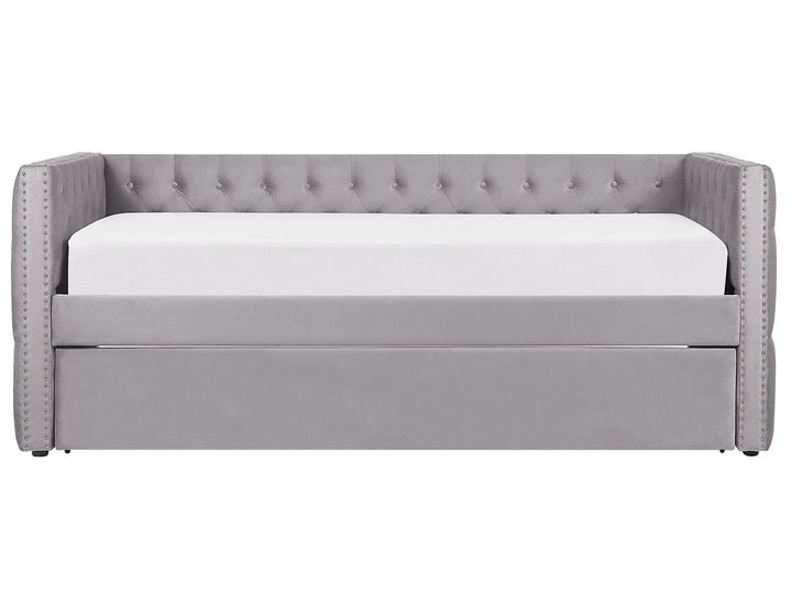 Gassin Velvet EU Single Trundle Bed Grey