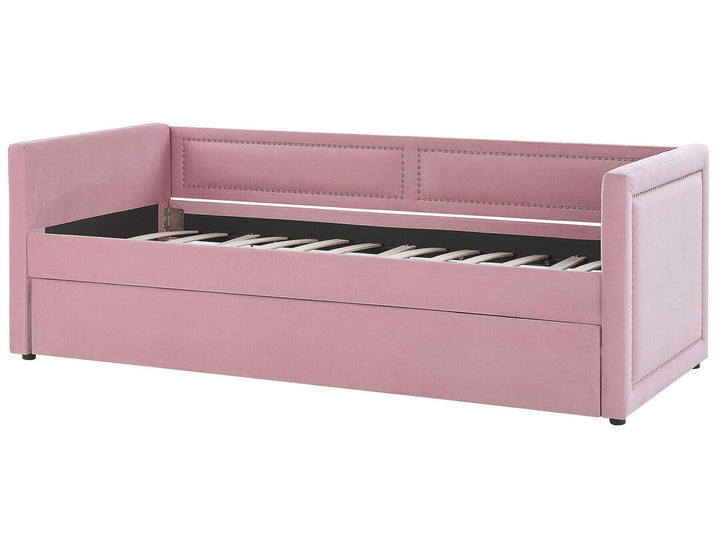 Corduroy EU Single Trundle Bed Pink Mimizan