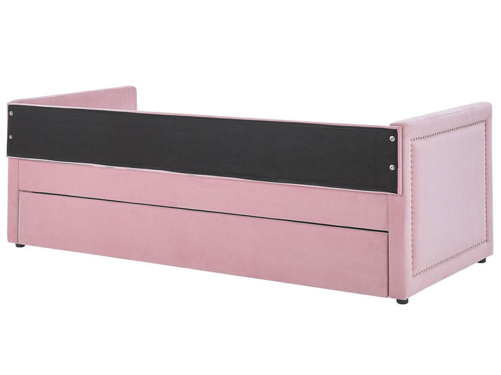 Corduroy EU Single Trundle Bed Pink Mimizan