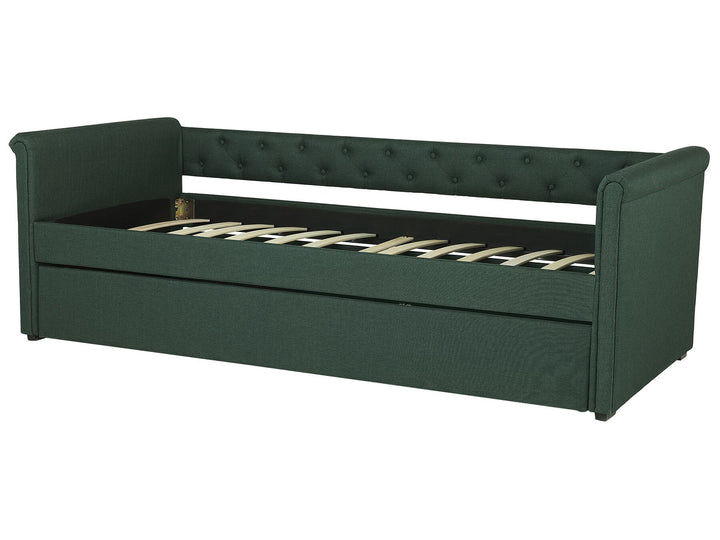 Fabric EU Single Trundle Bed Green Libourne