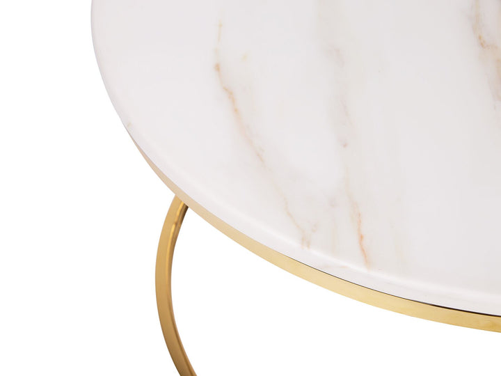 Locascio Marble Effect Coffee Table Beige with Gold