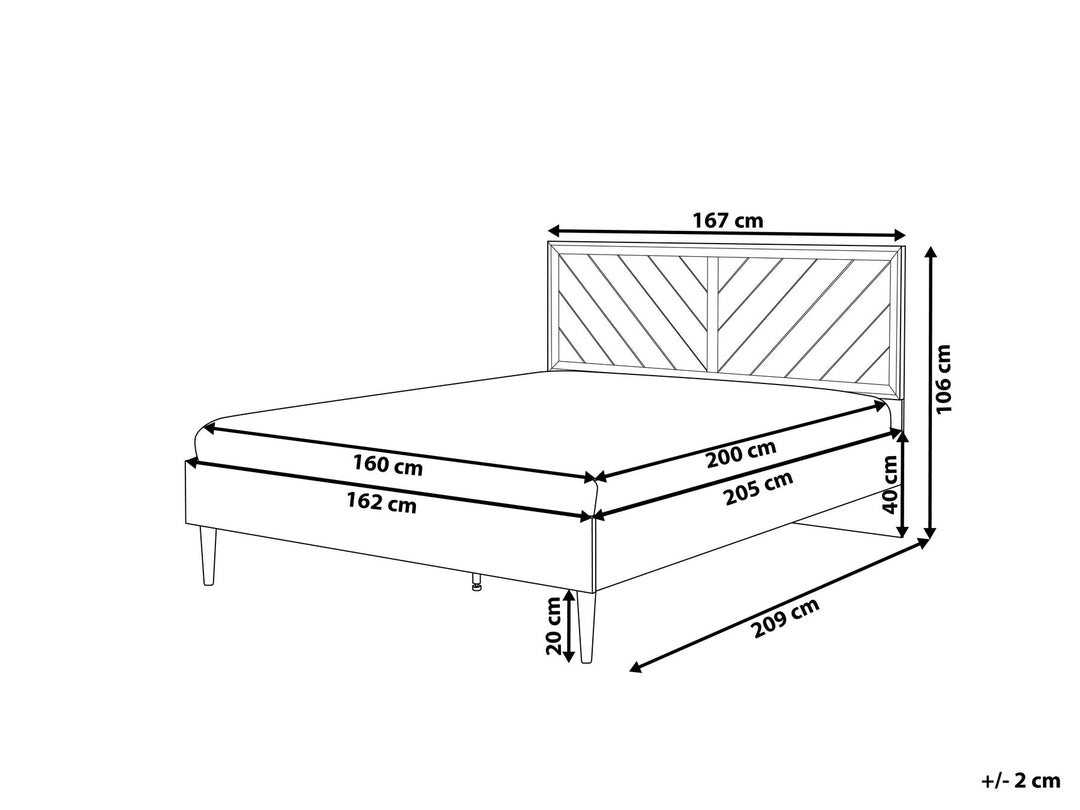 EU King Size Bed Dark Wood Mialet