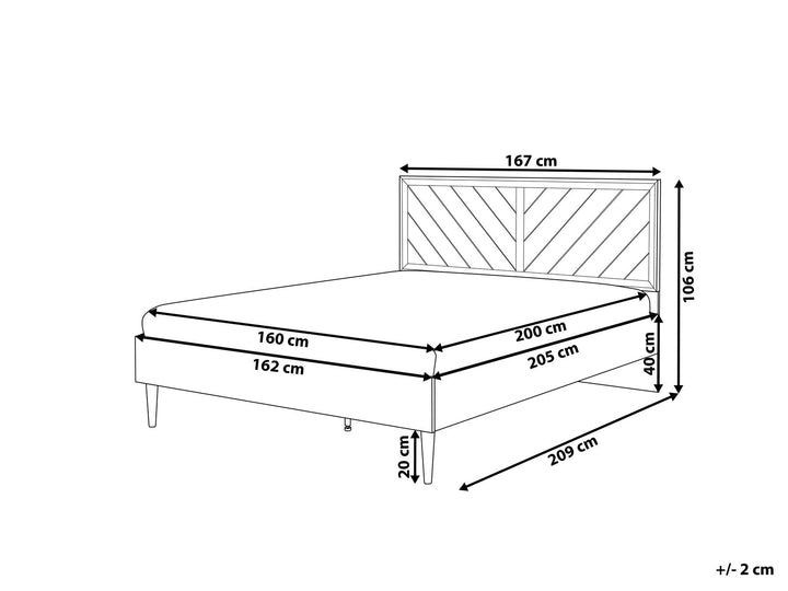 EU King Size Bed Dark Wood Mialet