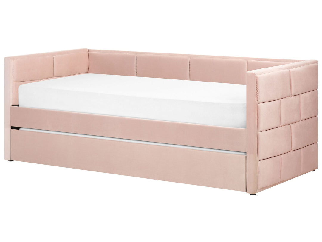 Velvet EU Single Trundle Bed Pink Chavonne