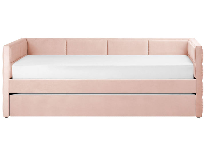 Velvet EU Single Trundle Bed Pink Chavonne