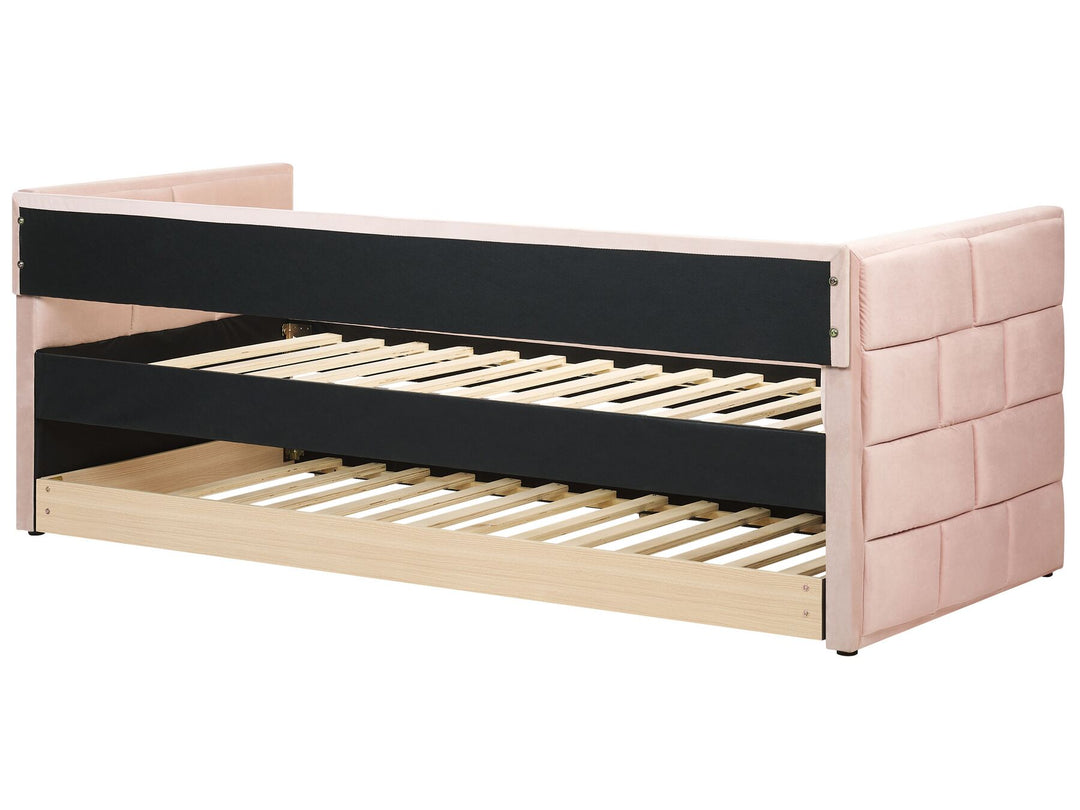 Velvet EU Single Trundle Bed Pink Chavonne