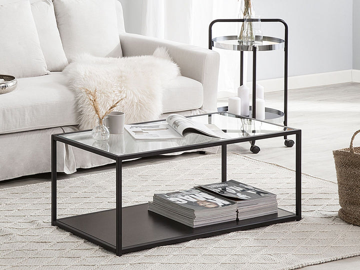 Glass Top Coffee Table Black MEDORA