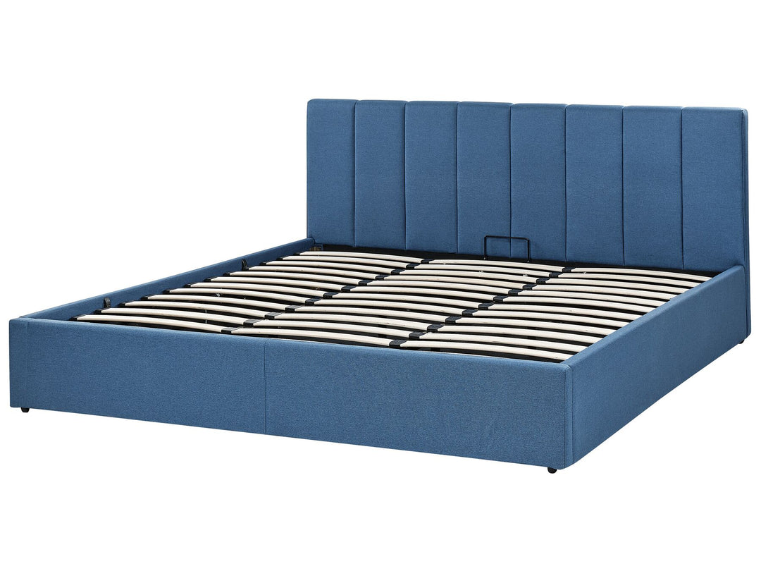 Dreux Fabric EU Super King Size Ottoman Bed Blue