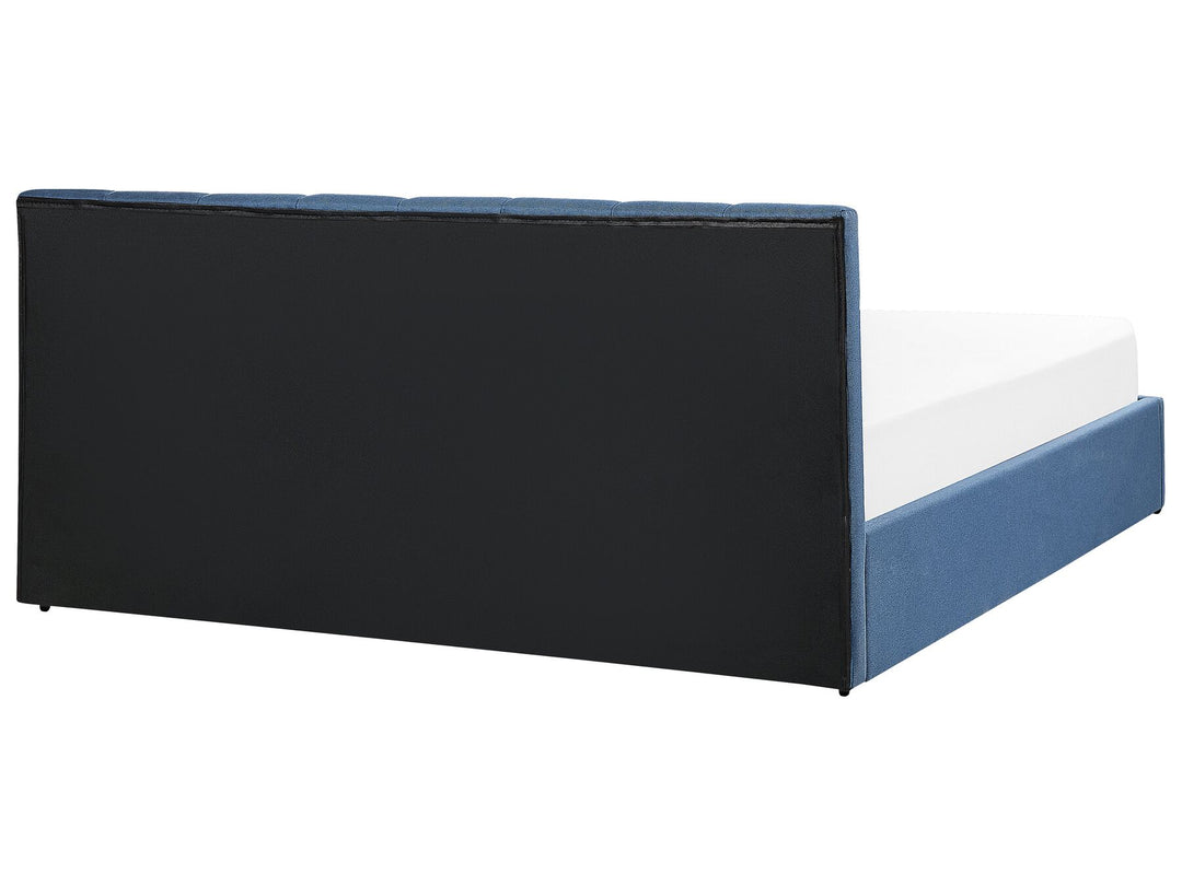 Dreux Fabric EU Super King Size Ottoman Bed Blue