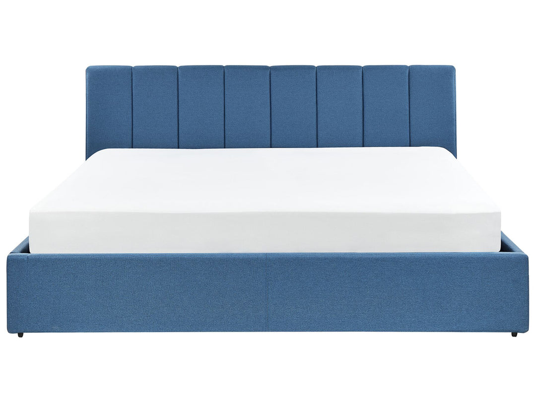 Dreux Fabric EU Super King Size Ottoman Bed Blue