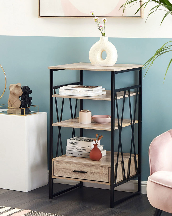 3 Tier Shelving Unit 101 cm Light Brown Lucia