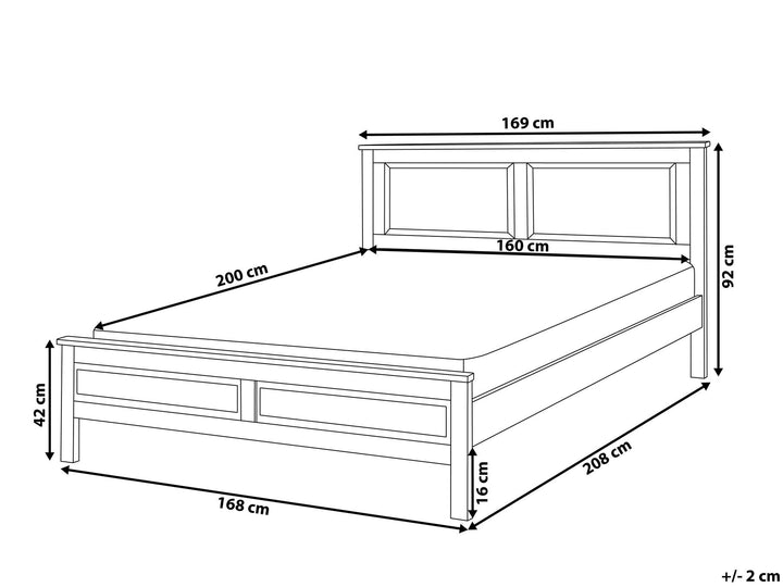 Olivet Wooden EU King Size Bed White