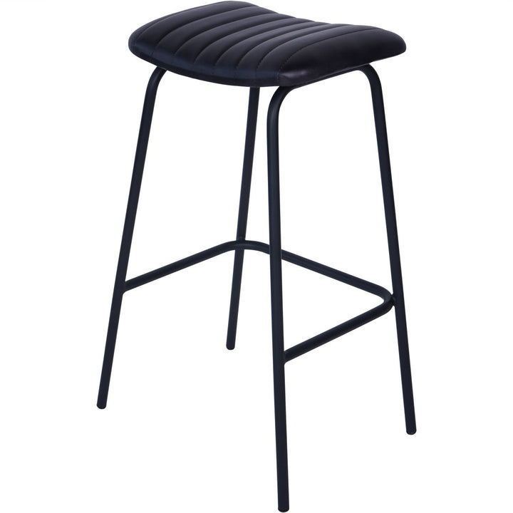 Libra Pair of Arthur Charcoal Leather Barstool