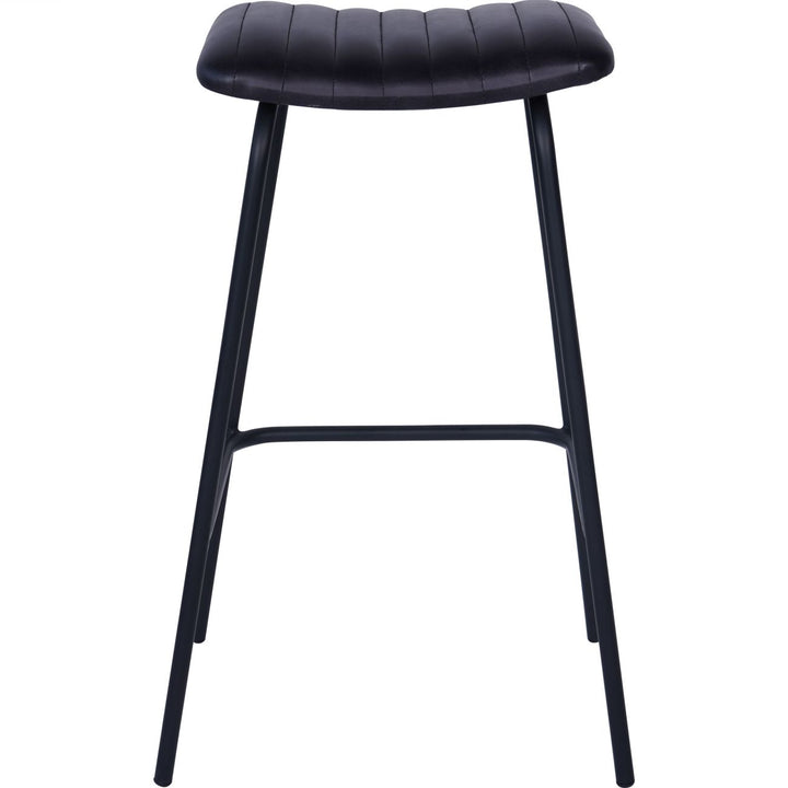 Libra Pair of Arthur Charcoal Leather Barstool