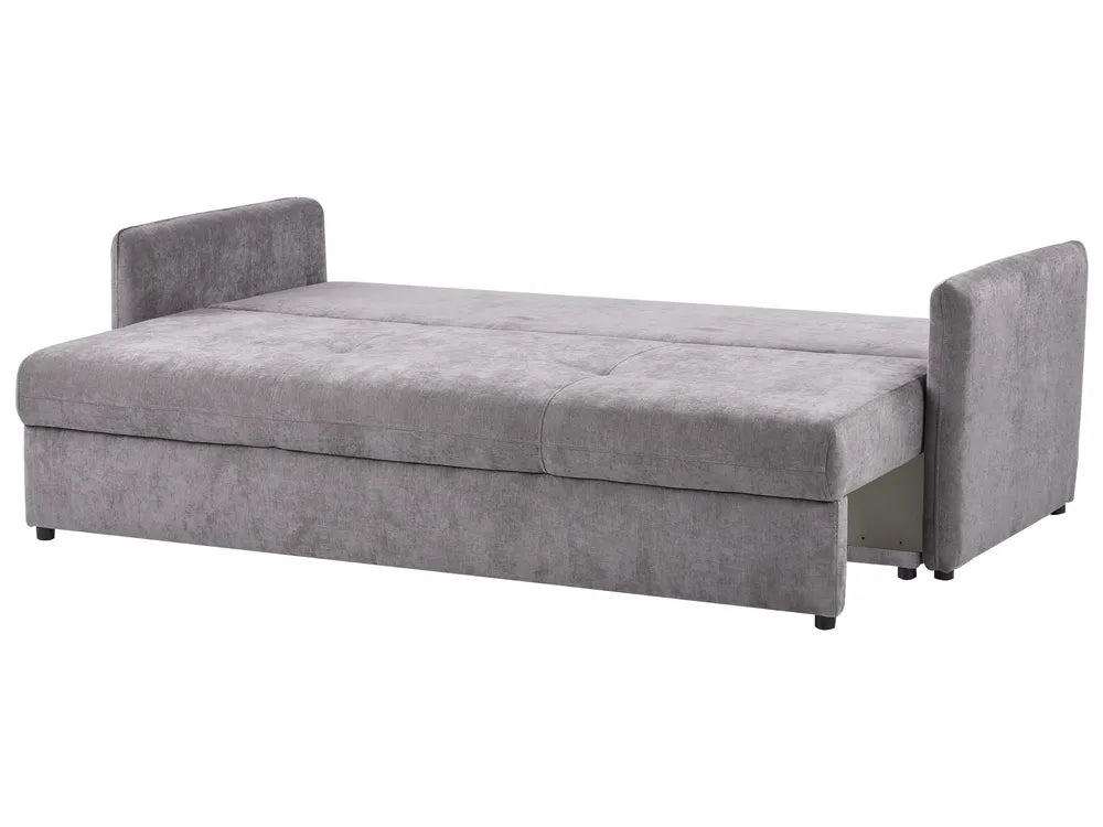 Sofa Bed 3 Seater Chenille Taupe with Storage Devair