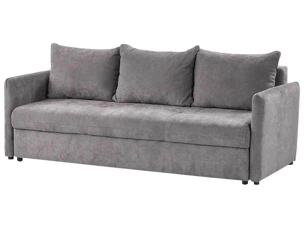 Sofa Bed 3 Seater Chenille Taupe with Storage Devair