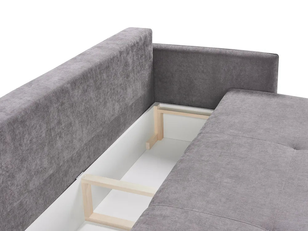 Sofa Bed 3 Seater Chenille Taupe with Storage Devair