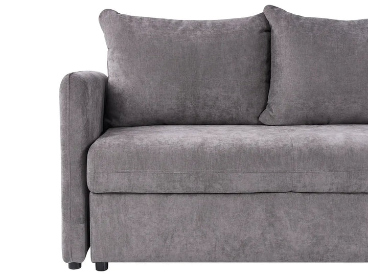 Sofa Bed 3 Seater Chenille Taupe with Storage Devair