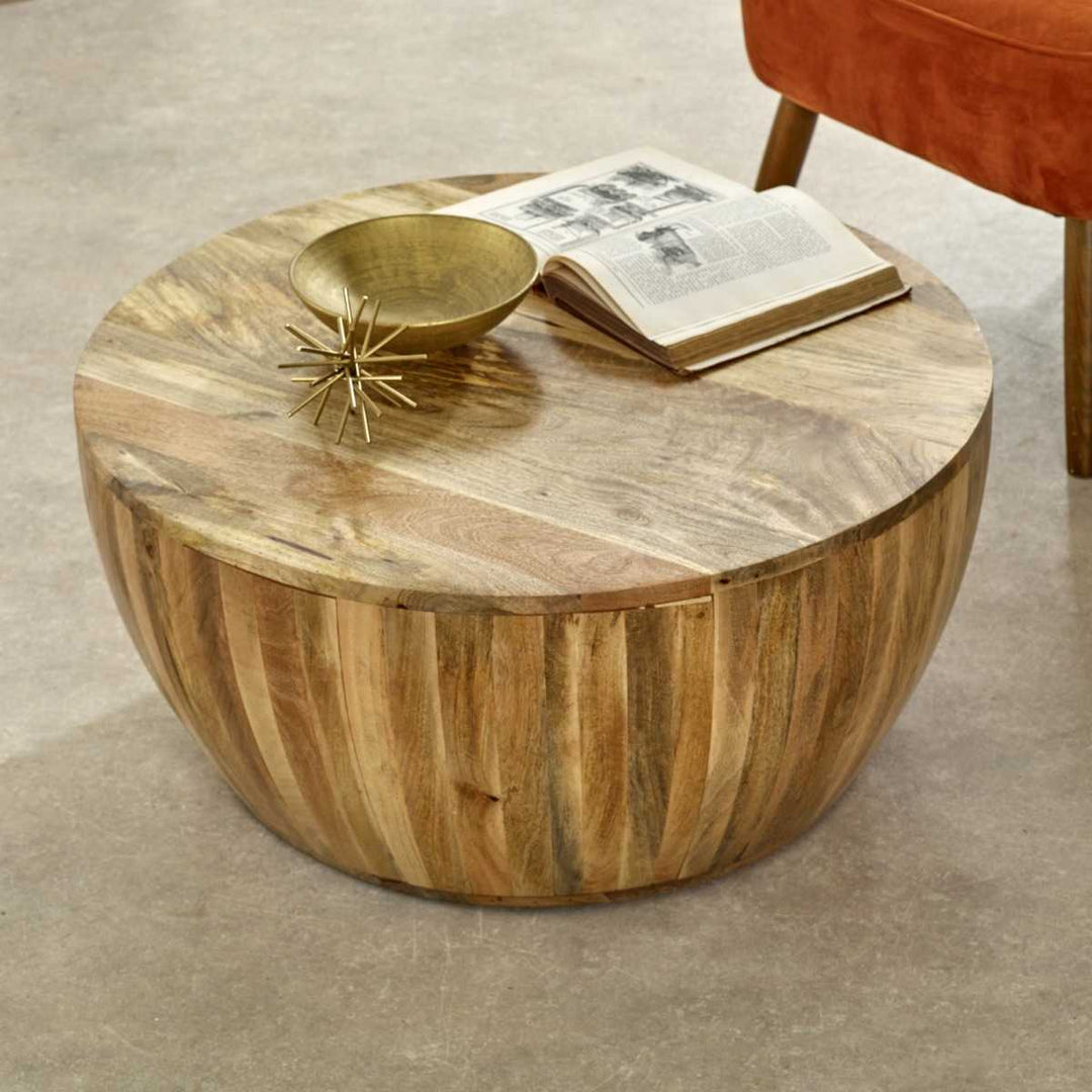 Surrey Solid Wood Drum Coffee Table