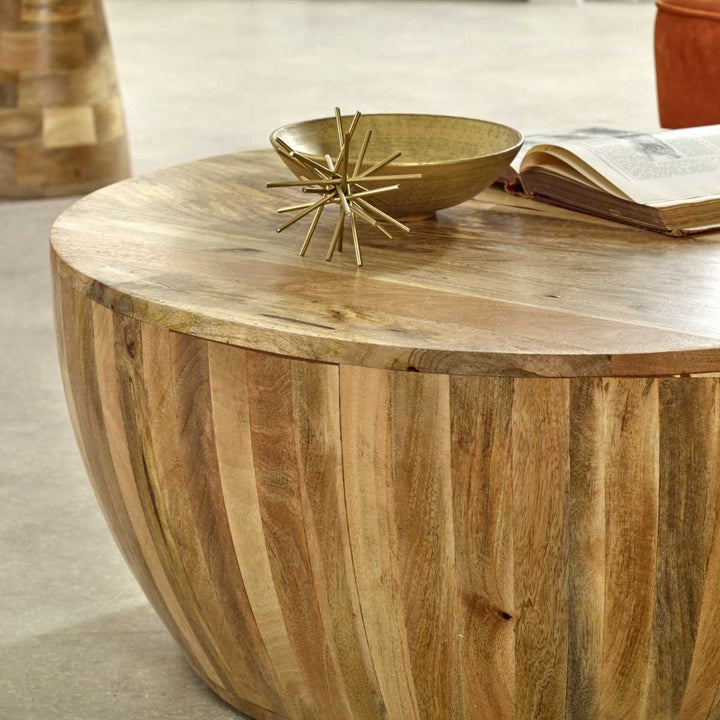 Surrey Solid Wood Drum Coffee Table