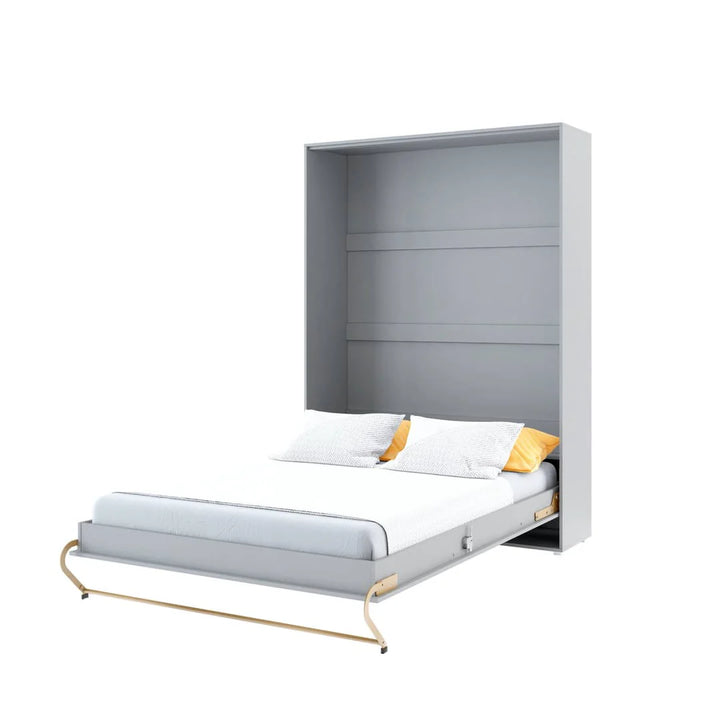 Dyane Vertical Wall Bed Concept 140cm with Storage Cabinets Grey Matt CP-01