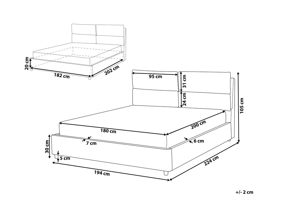 Batilly Velvet EU Super King Size Ottoman Bed Grey