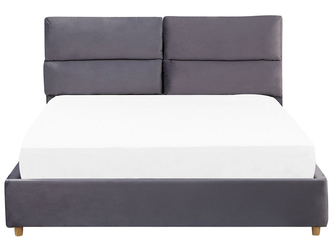 Batilly Velvet EU Super King Size Ottoman Bed Grey