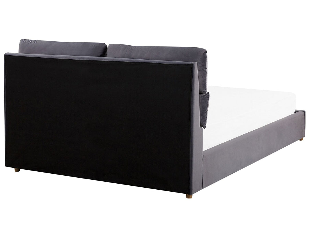 Batilly Velvet EU Super King Size Ottoman Bed Grey