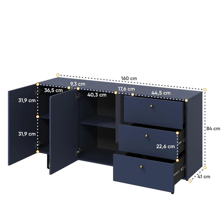 Sideboard Cabinet 160cm Navy Milano