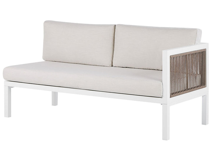 Borello Garden Corner Sofa with Table 4 Seater Left Hand Metal Beige