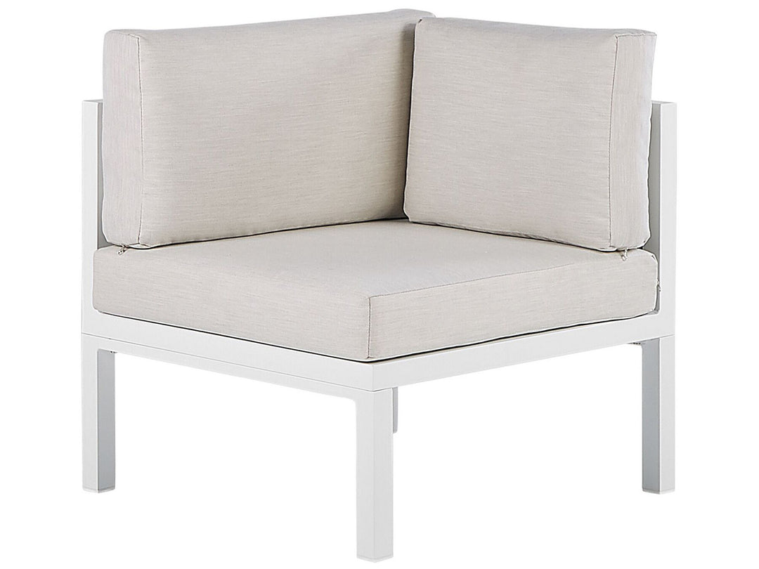 Borello Garden Corner Sofa with Table 4 Seater Left Hand Metal Beige