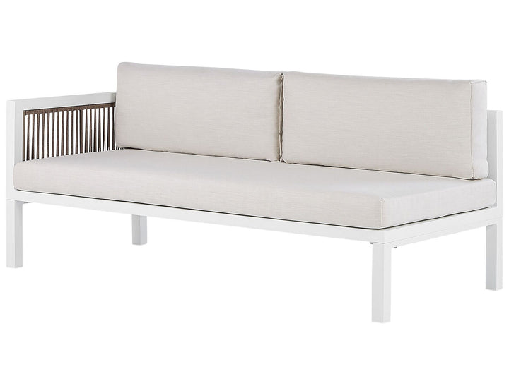 Borello Garden Corner Sofa with Table 4 Seater Left Hand Metal Beige