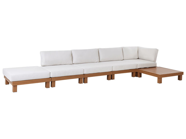 Sanza Garden Corner Sofa with Table 5 Seater Left Hand Modular Metal White