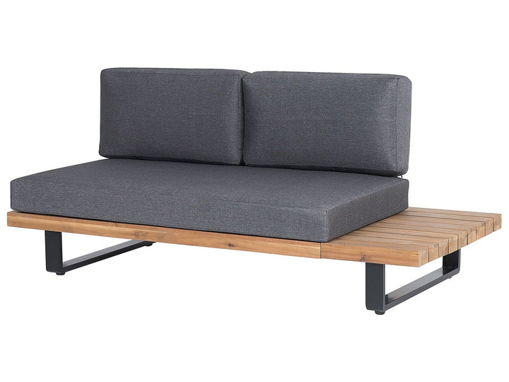 Mykonos Garden Corner Sofa with Table 5 Seater Right Hand Certified Acacia Wood Dark Grey