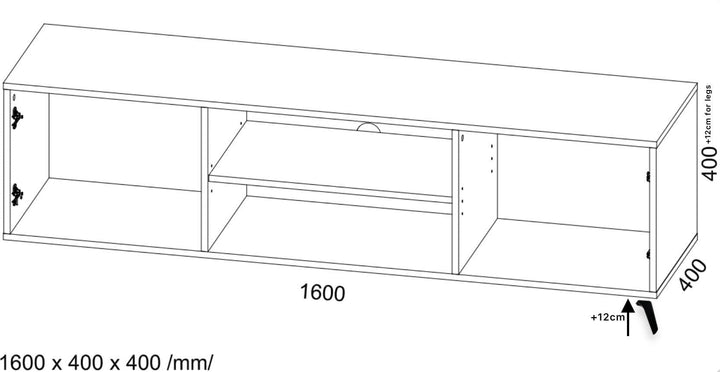 Jeyshan Matte Black Large TV Cabinet