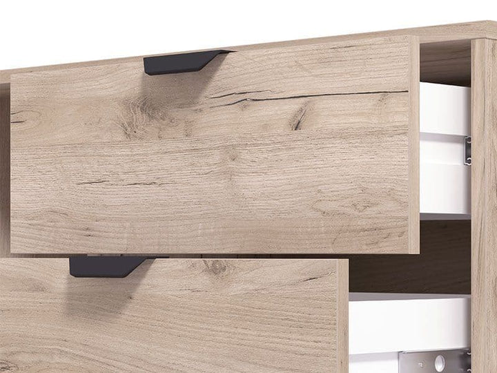 Della Grey Oak Effect Cashmere Slatted TV Unit Cabinet