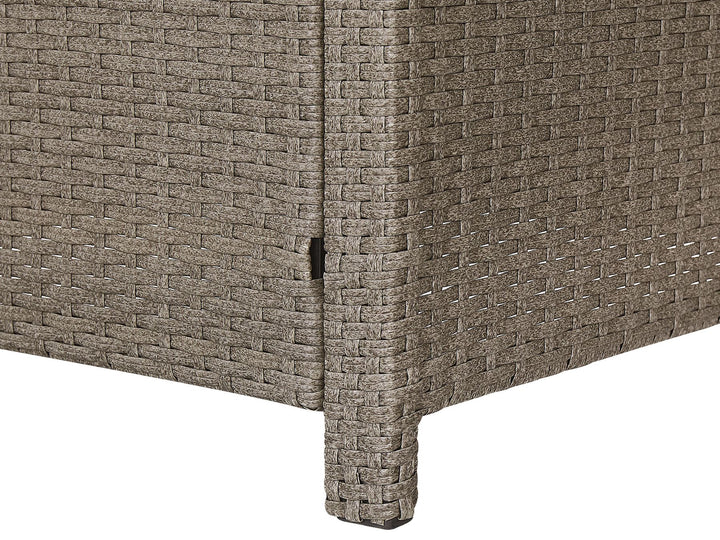 Fonti Garden Lounge Set with Table and Ottoman 5 Seater with Cushions PE Rattan Taupe