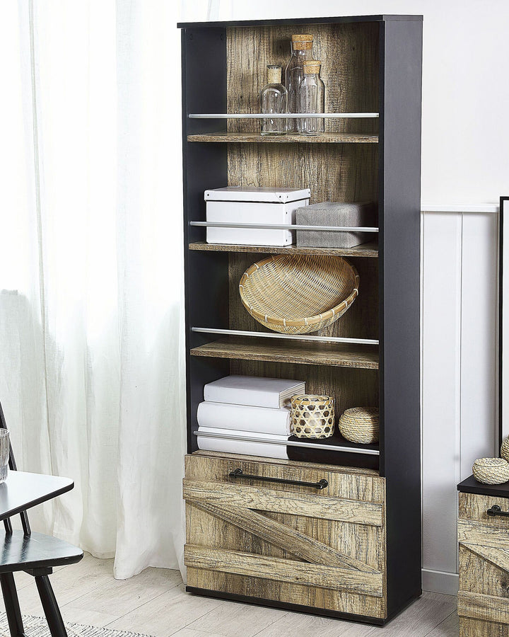 4 Tier Bookcase 163 cm Brown/ Black Venice