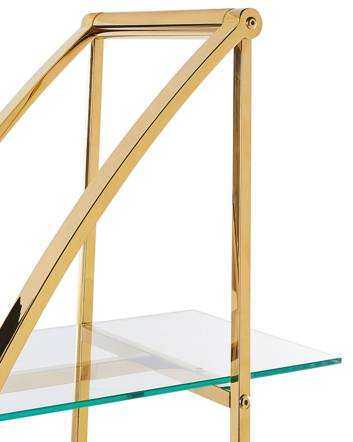 4 Tier Shelving Unit Metal 175 cm Gold Paulo