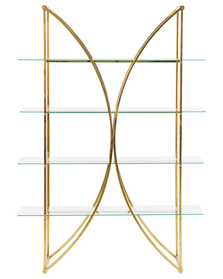 4 Tier Shelving Unit Metal 175 cm Gold Paulo