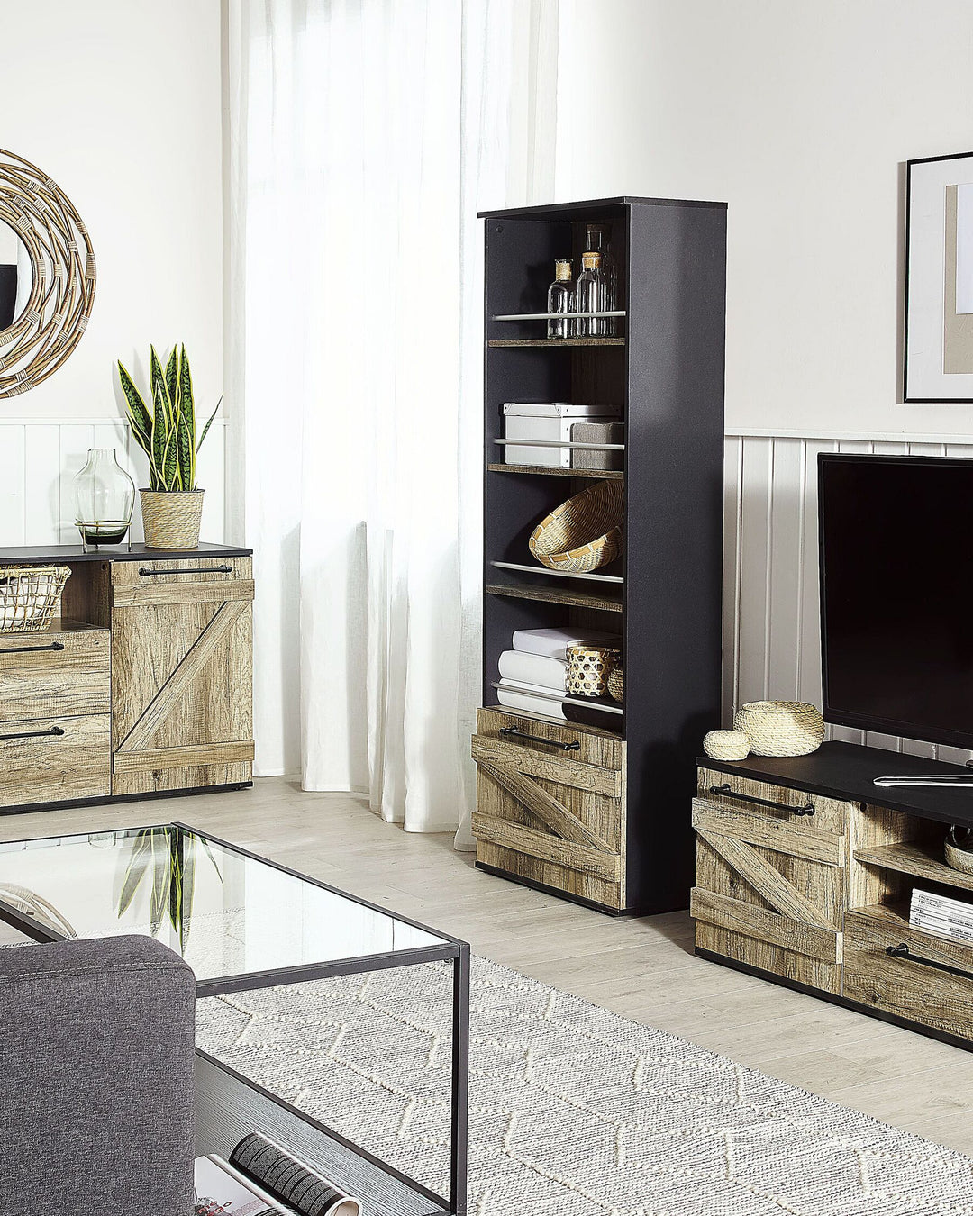 4 Tier Bookcase 163 cm Brown/ Black Venice
