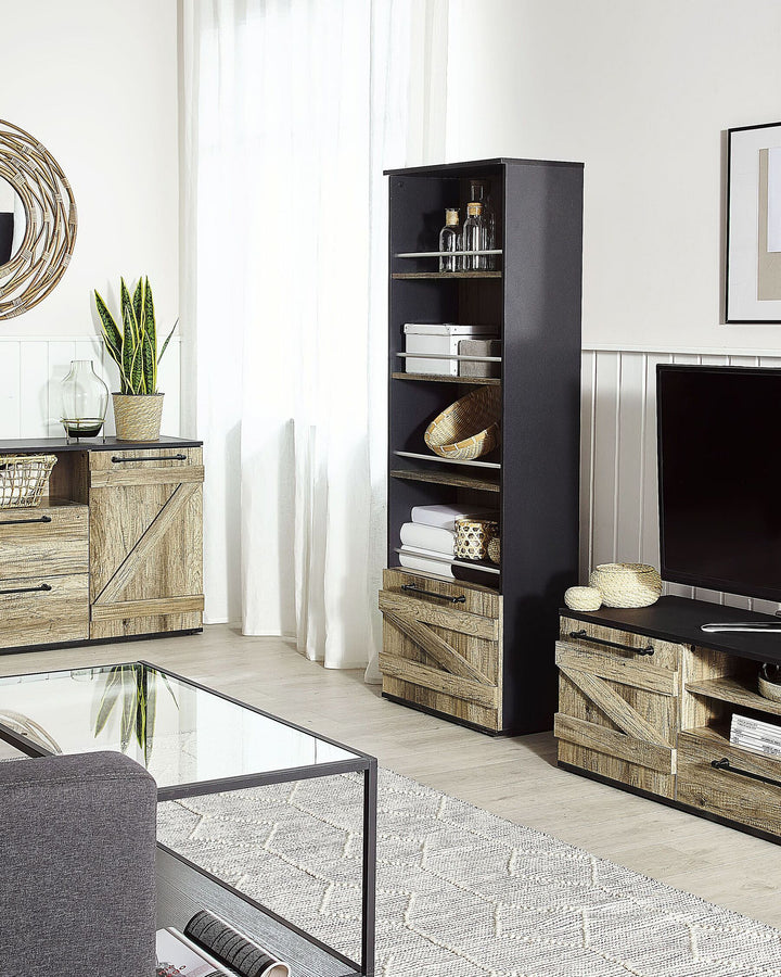 4 Tier Bookcase 163 cm Brown/ Black Venice